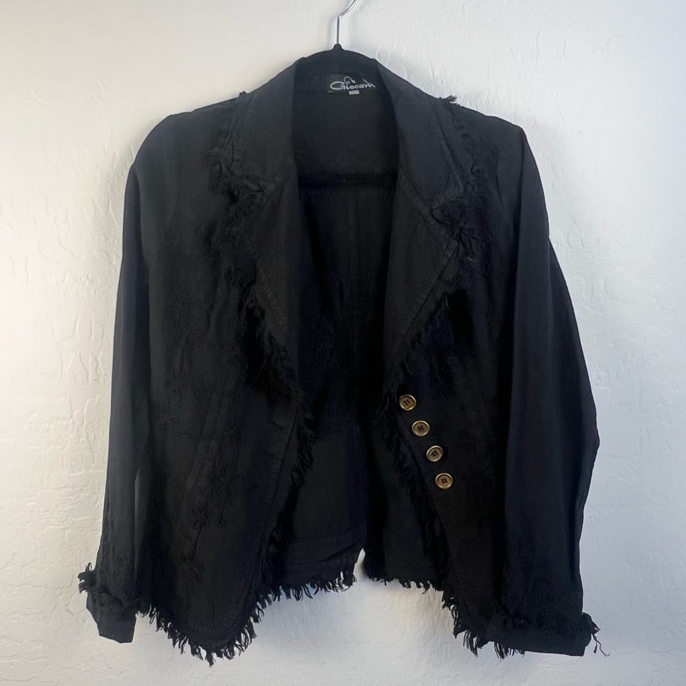 Vintage Boho Black Jean Jacket